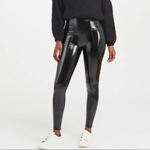 SPANX leather leggings - faux patent- large